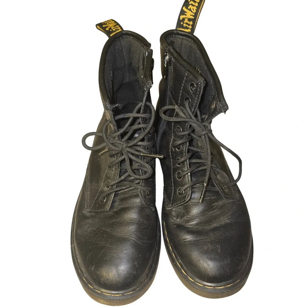 Dr. Martens 1460 J Boots Kids Size 4 Black Leather Grunge Punk Edgy Combat